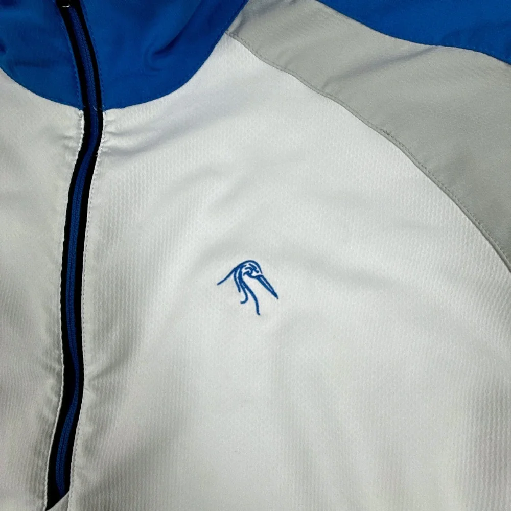 FootJoy Mens Large White Golf Windbreaker Pullover Quarter Zip Short Sleeve